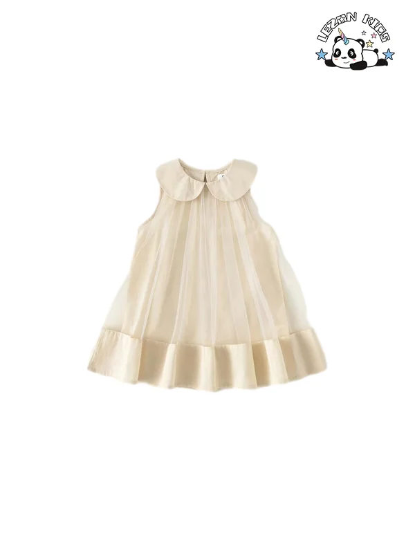 LEZONKIDS - Wholesale New Trends beautiful champagne princess tulle flower girl dresses wedding kids